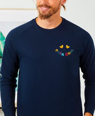 Sweatshirt homme Papa cool dans un sourire (brodé) - Cadeaux Papa, Cadeaux Maman