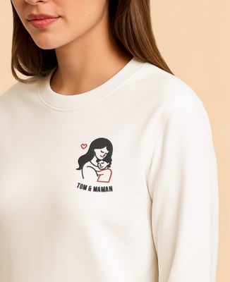 Women's sweatshirt Personalized embroidered mom and child - Mom's gifts, Mom/Dad-to-be