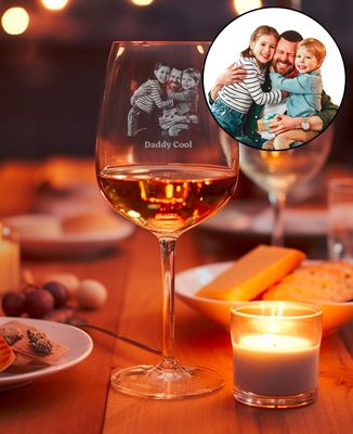 Wine glass Engraved photo and text - Gifts for Dad, Mom's gifts, Aperitif, Wedding