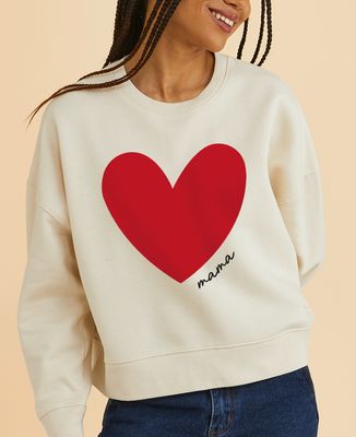Women's sweatshirt Big colorful personalized mama heart - Mom's gifts, Mom/Dad-to-be