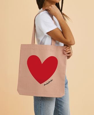 Tote bag Big colorful personalized mama heart - Mom's gifts, Mom/Dad-to-be