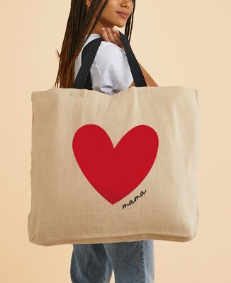 XXL bag Big colorful personalized mama heart - Mom's gifts, Mom/Dad-to-be