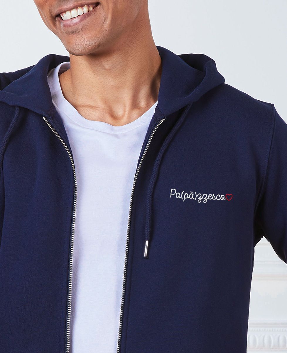 Felpa con cappuccio da uomo con zip Pa(pà)zzesco - Regali per papà