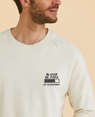 Sweatshirt homme Blague de papa brodé personnalisé - Cadeaux Papa