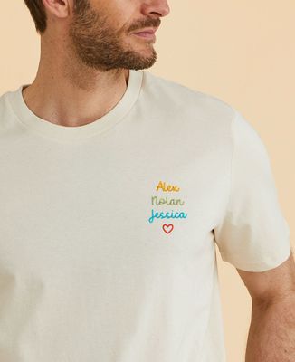 Men's T-Shirt Personalized embroidered multicolored first names