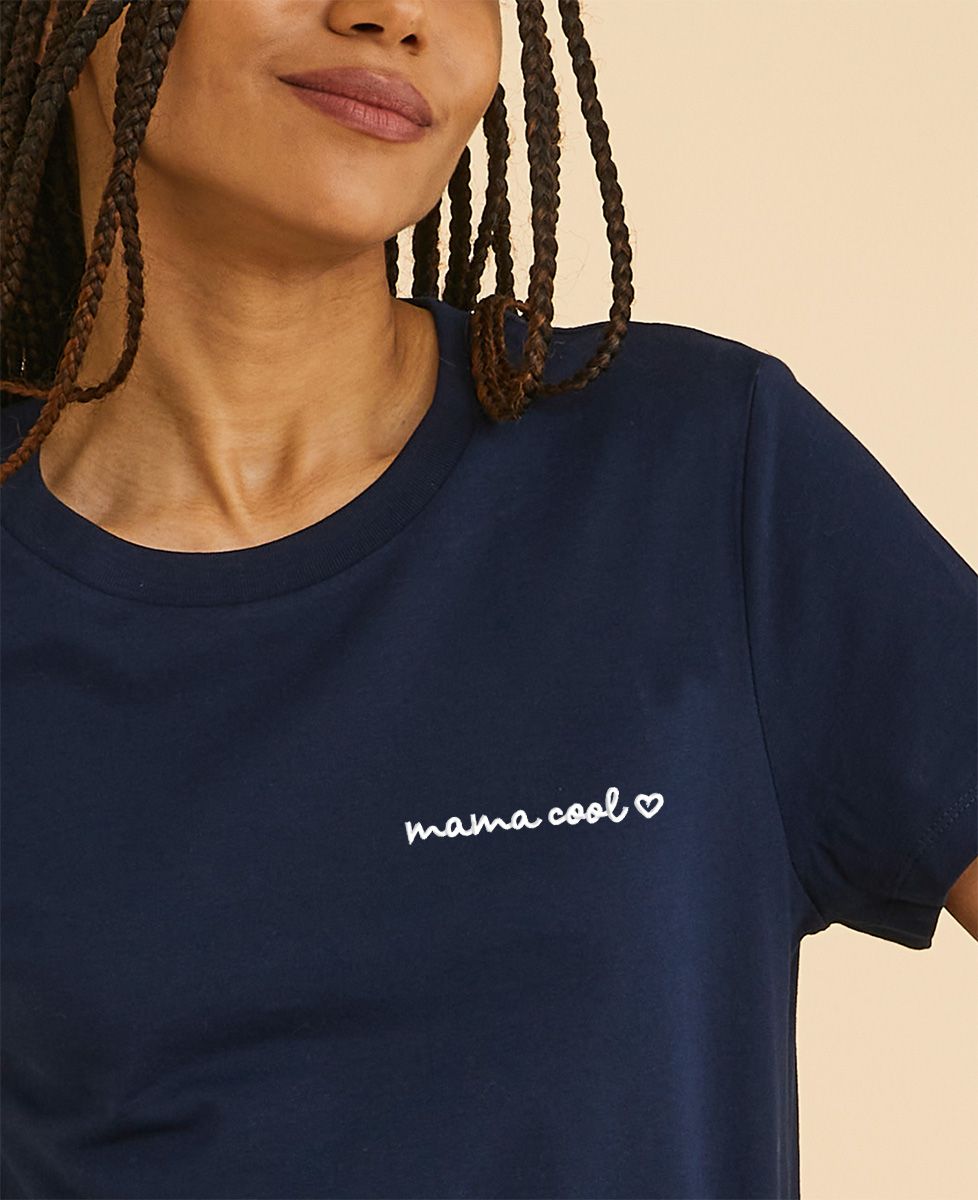 T-Shirt Frau Coole Mama (gestickt)