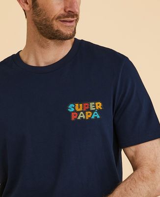 Camiseta para hombre Super Papá bordado videojuego