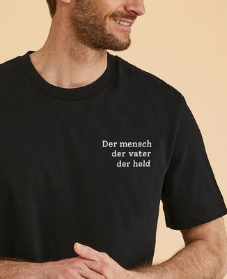 T-Shirt für Männer Der Mensch, der Vater, der Held gestickt