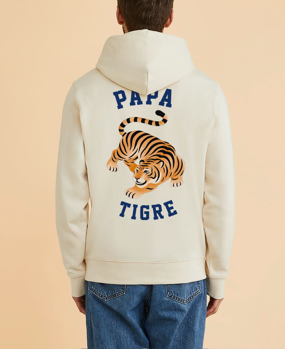 Hoodie homme Papa tigre backprint - Cadeaux Papa