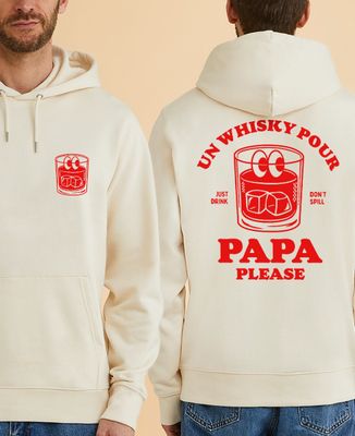 Hoodie homme Un whisky pour papa personnalisé - Apéro