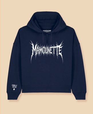 Hoodie femme Mamounette death metal et prénoms sur la manche
