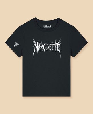 T-shirt femme Mamounette death metal et prénoms sur la manche
