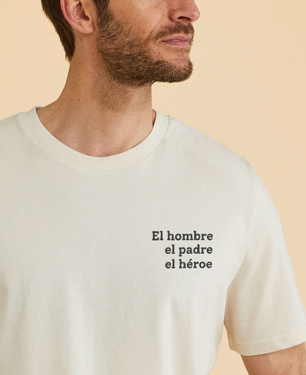 Camiseta para hombre El hombre, el padre, el héroe brodé