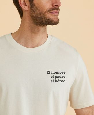 Camiseta para hombre El hombre, el padre, el héroe brodé