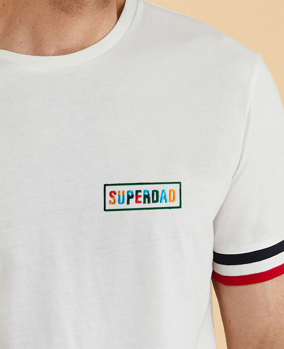 Filgood men's recycled t-shirt Superdad multicolor (embroidered) - Gifts for Dad