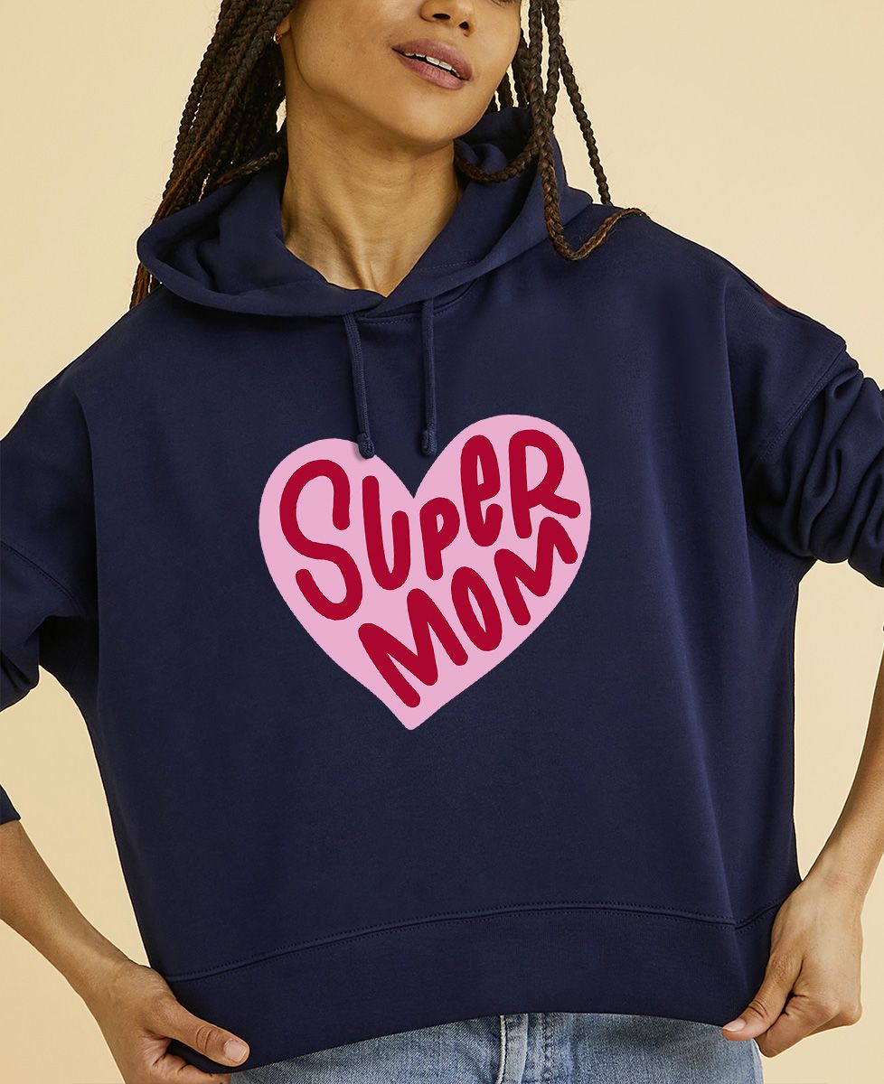 Hoodie femme Super Mom coeur