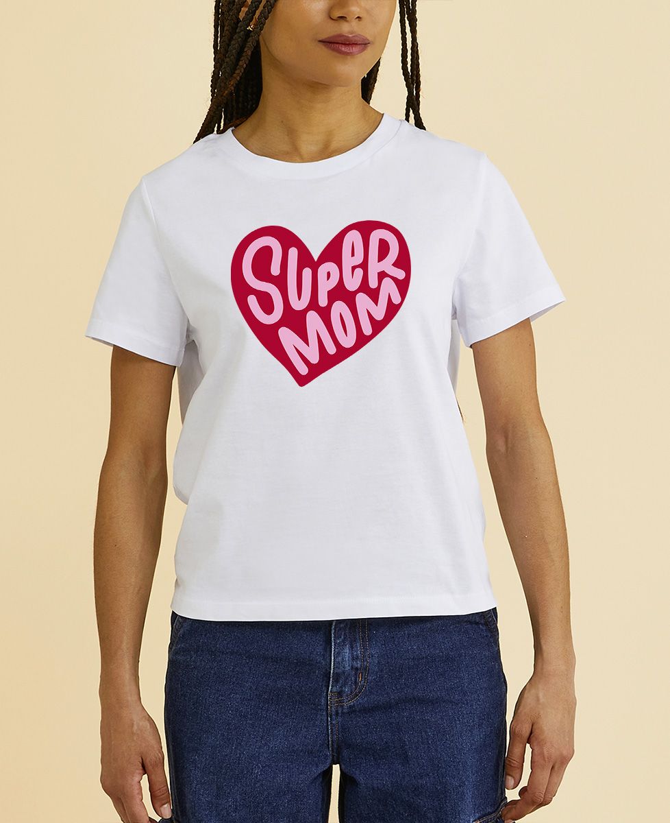 T-shirt femme Super Mom coeur