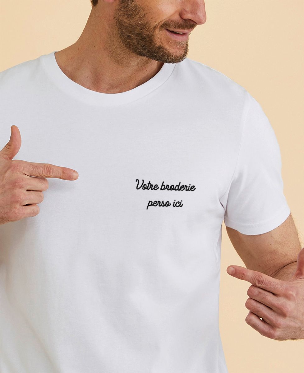 T-shirt Personnalisé texte Brodé Monsieur TSHIRT1