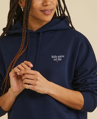 Hoodie femme Telle mère tel fils (brodé) - Cadeaux Maman, Cadeaux Couple, Duo assortis