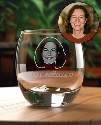 Verre à whisky Mère-veilleuse et visage gravé - Cadeaux Maman, Apéro, Future Maman, Mariage