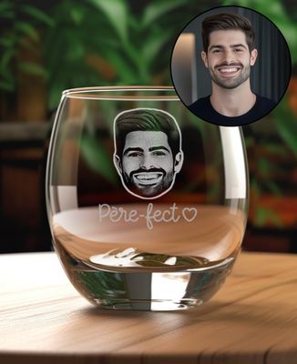 Verre à whisky Père-fect et visage gravé - Cadeaux Papa, Apéro, Mariage