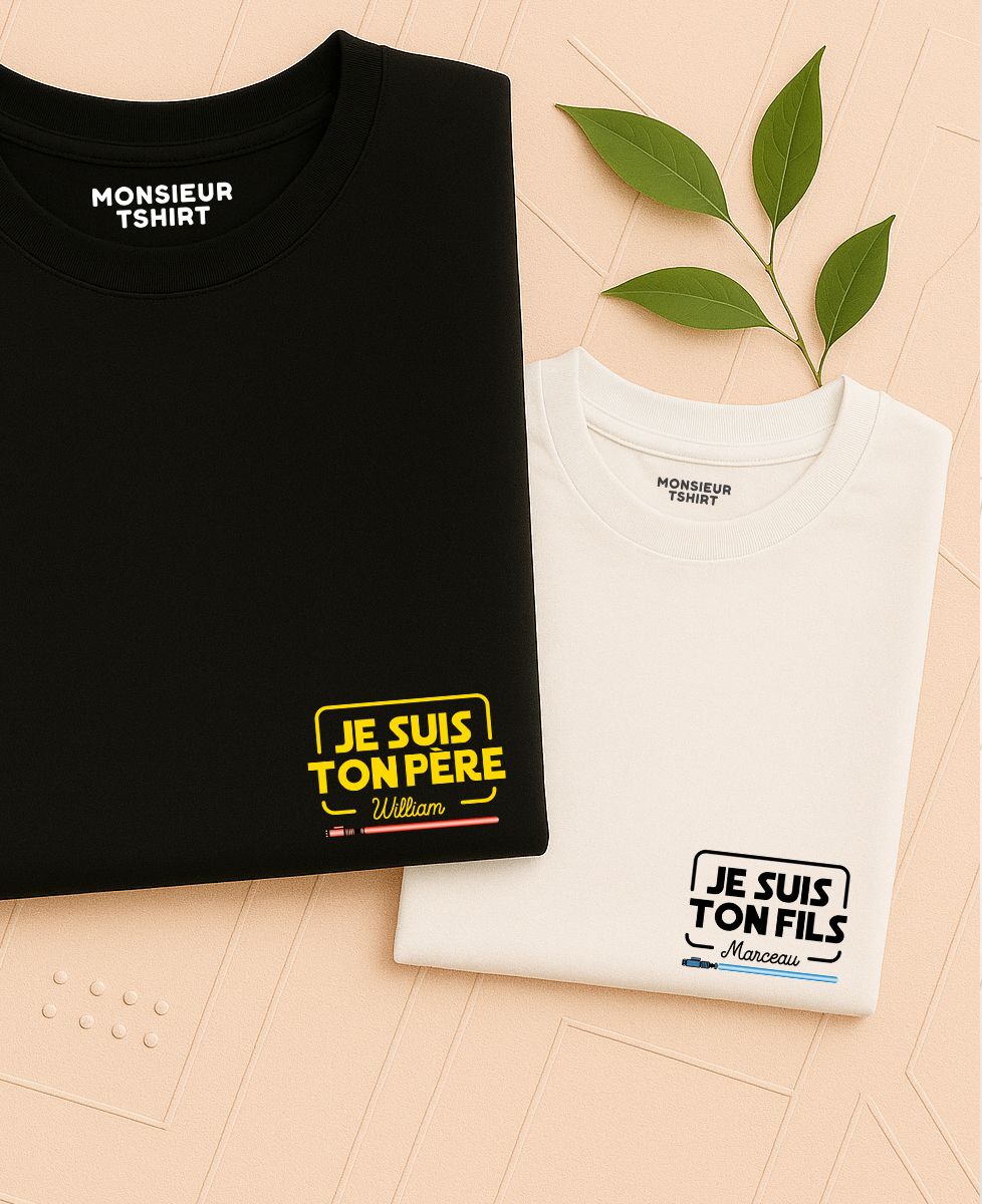 Coffret Duo de T-shirts homme et enfant Je suis ton père/Je suis ton fils