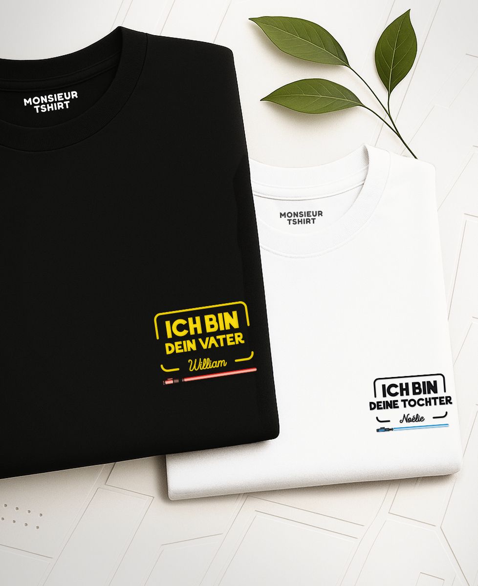Box Duo aus T-Shirts für Männer und Kinder Ich bin dein Vater/Ich bin deine Tochter - Papa-Geschenke