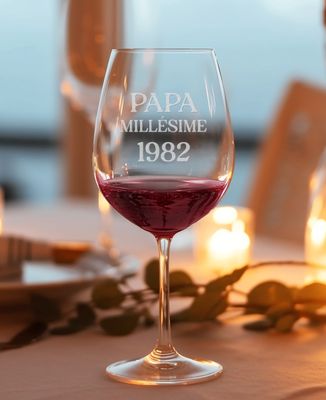 Verre à vin Papa millésime gravé personnalisé - Apéro, Mariage