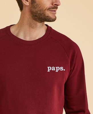Sweatshirt homme Paps brodé personnalisé - Cadeaux Papa