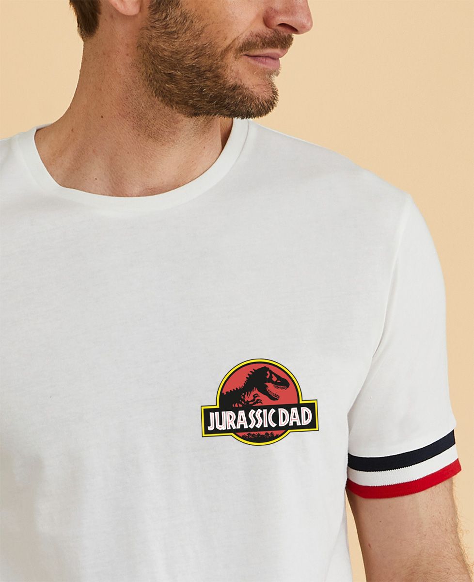 Filgood T-shirt uomo riciclata Papà giurassico / Bambino giurassico - Regali per papà, Geek e videogiochi