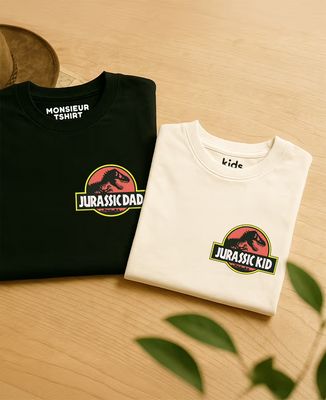 Doos Duo van Jurassic Papa/Jurassic Kid T-shirts voor mannen en kinderen - Geschenken voor papa, Nerds & videospelletjes