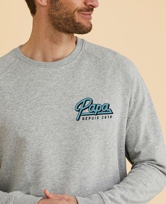 Sweatshirt homme Papa retro depuis année personnalisée - Cadeaux Papa