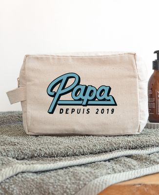 Trousse de toilette Papa retro depuis année personnalisée - Cadeaux Papa