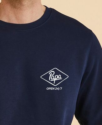Sweatshirt Mann Papa offen 24/7 - Papa-Geschenke