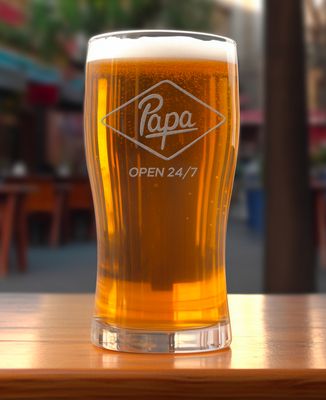 Bierglas Papa offen 24/7 - Papa-Geschenke, Aperitif, Hochzeit