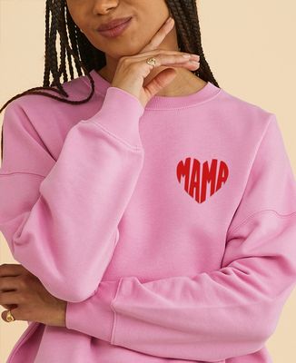 Sweatshirt femme Mama dans un coeur en velours - Cadeaux Maman, Future Maman