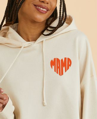 Hoodie femme Mama dans un coeur en velours - Cadeaux Maman, Future Maman