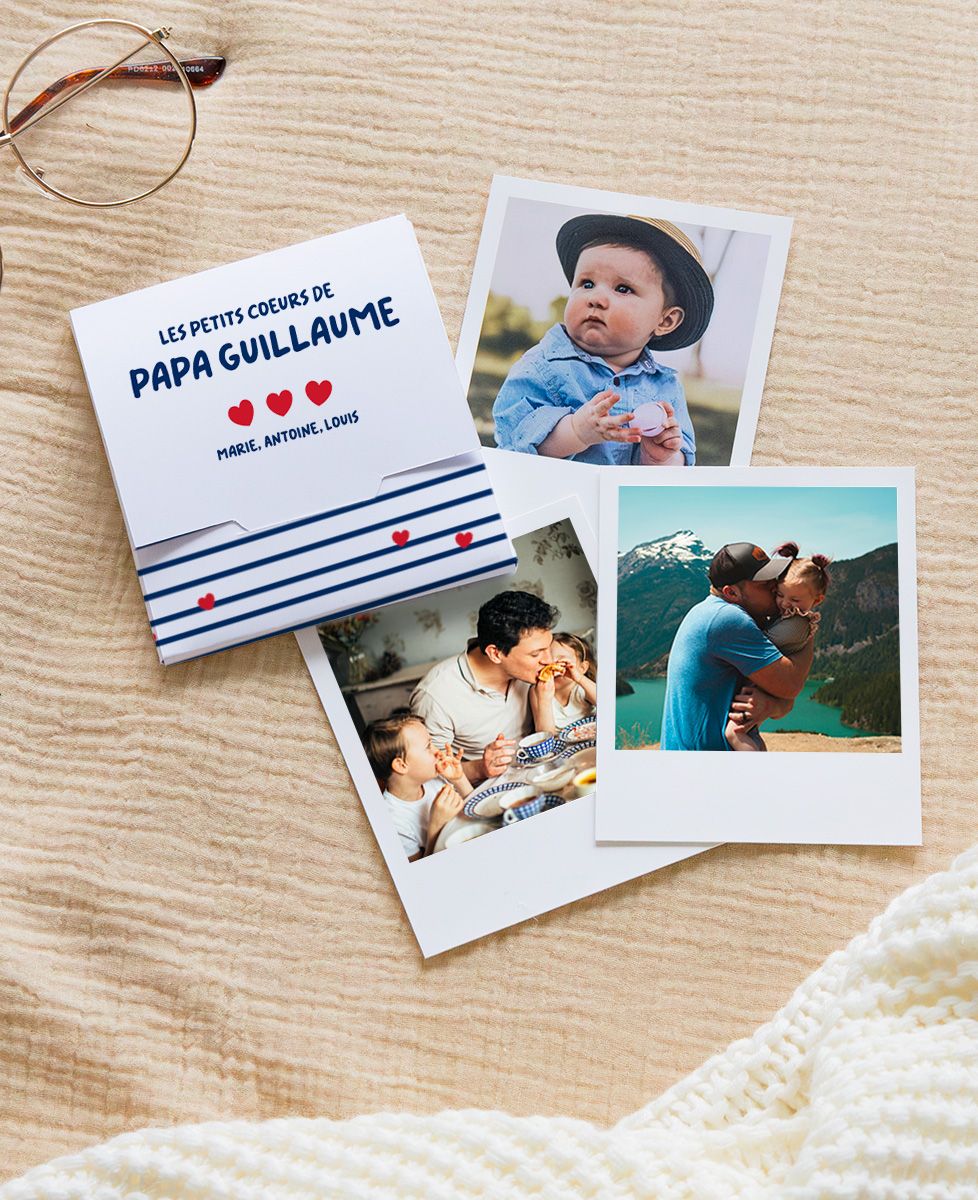 Box photo Les petits coeurs de papa - Cadeaux Papa, Ajouter mes photos