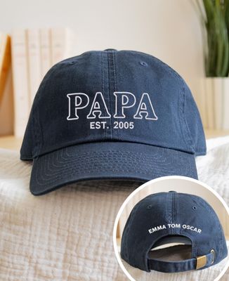 Schirmmützen Papa und Namen von Kindern - Papa-Geschenke