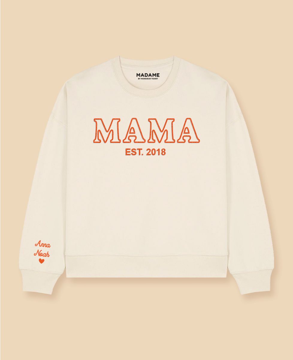 Sweat-shirt brodé maman, chemise maman personnalisée avec noms d Sweat-shirt brodé maman, chemise maman personnalisée avec noms d