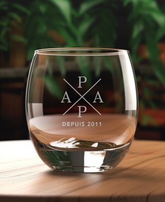 Verre à whisky PAPA depuis date gravé personnalisé - Cadeaux Papa, Apéro, Mariage