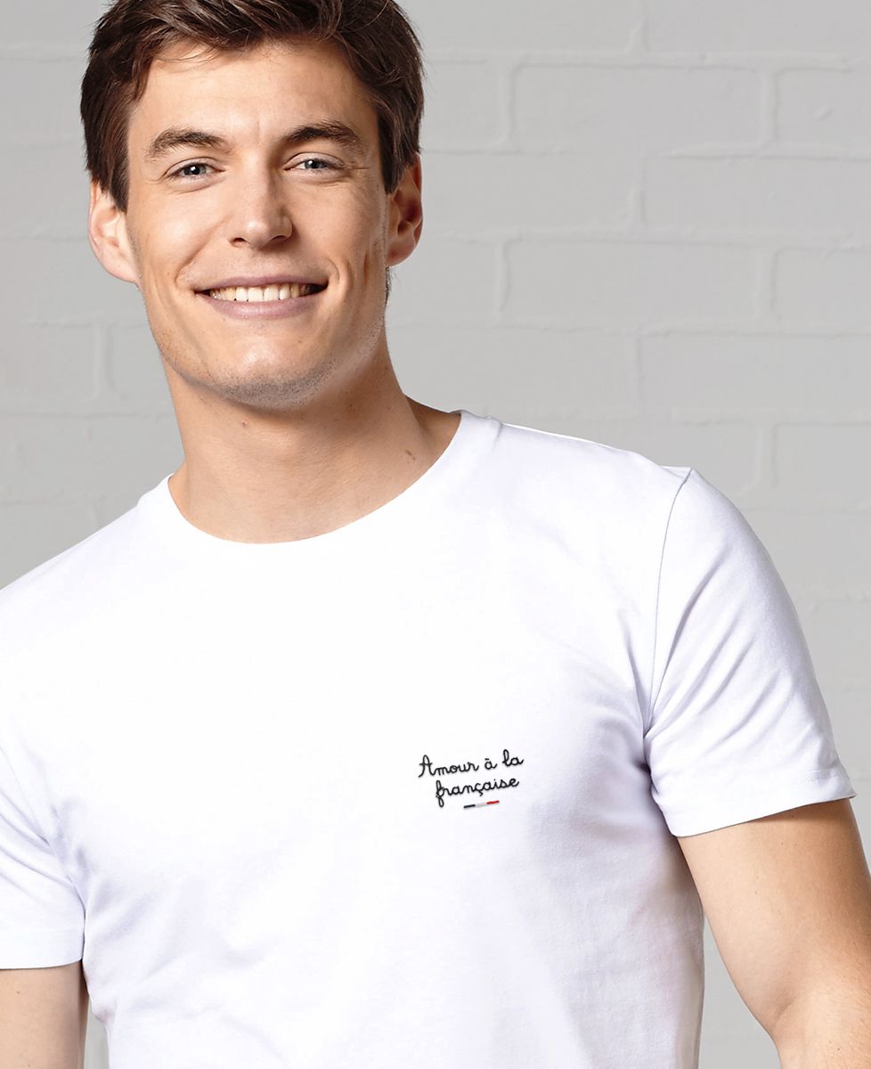 T-shirt homme Amour à la française (brodé) - Cadeaux Couple