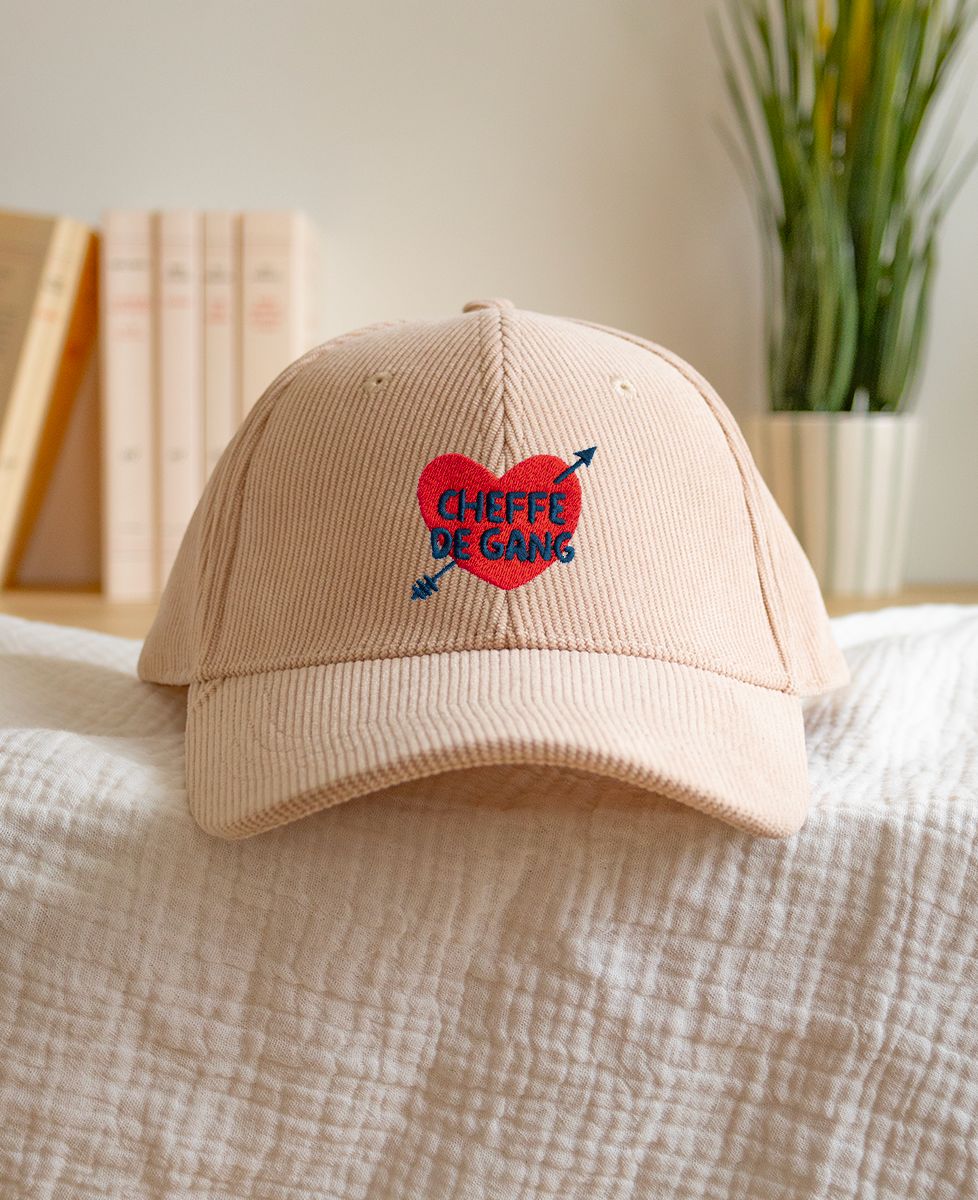 Casquette velours Cheffe de gang (brodé) - Cadeaux Maman, Future Maman