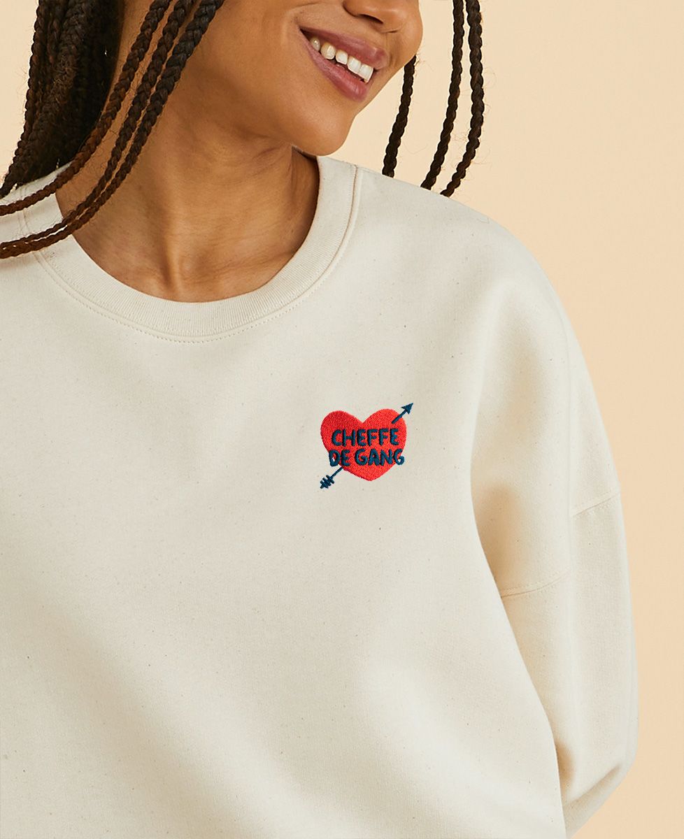 Sweatshirt femme Cheffe de gang (brodé) - Cadeaux Maman, Future Maman