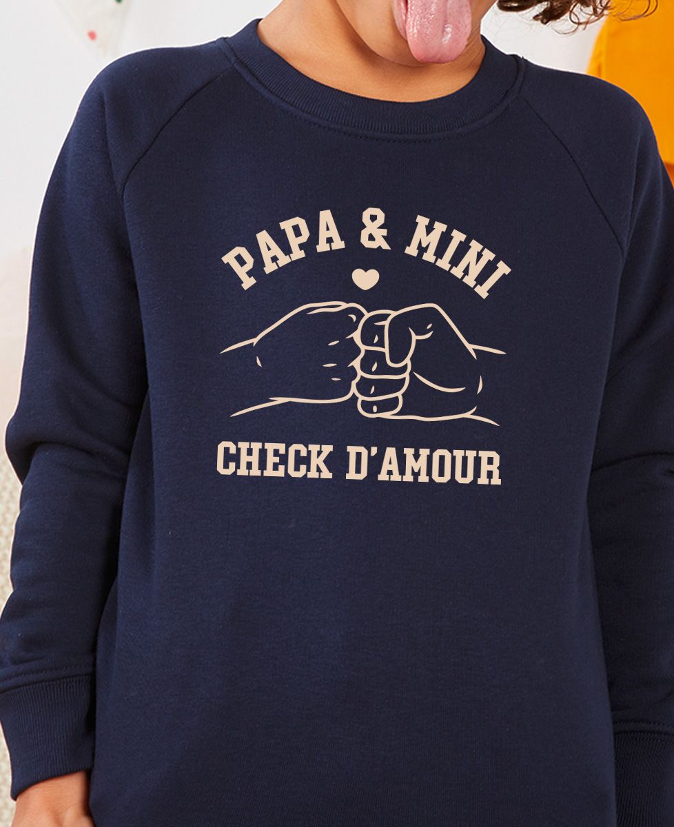 Sweatshirt enfant Check d’amour - Cadeaux Papa