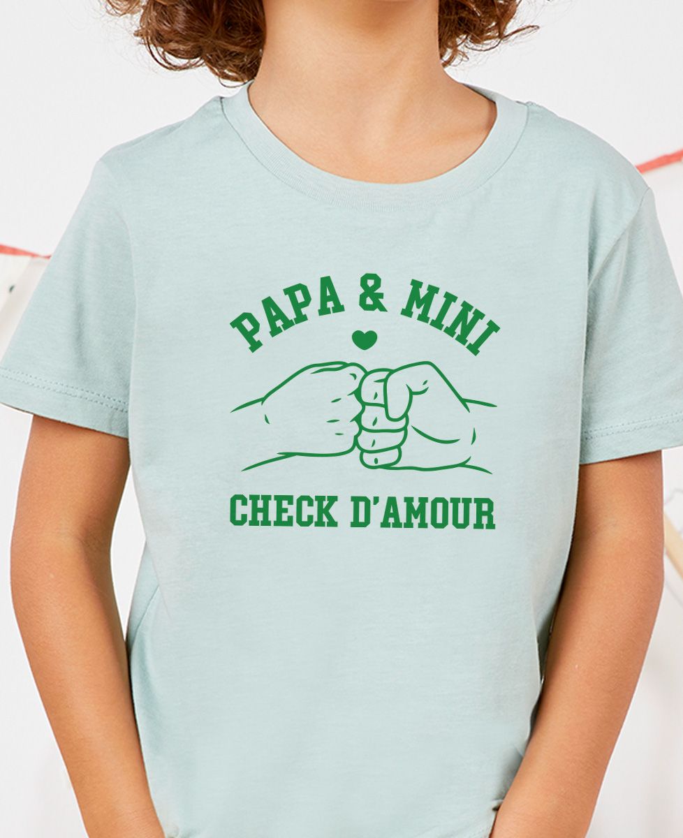 T-shirt enfant Check d’amour - Cadeaux Papa