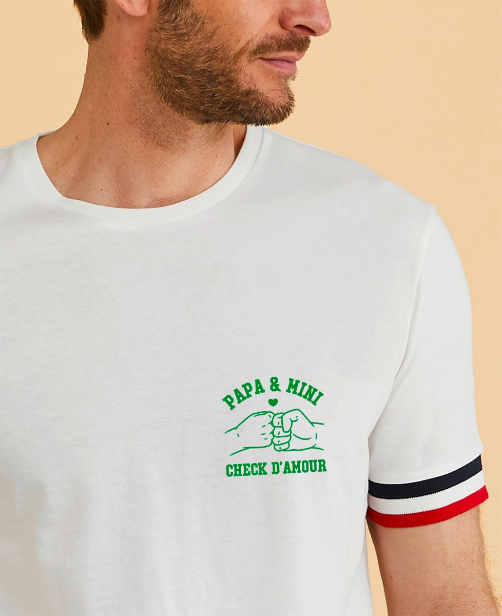 T-shirt homme recyclé Filgood Check d’amour - Cadeaux Papa