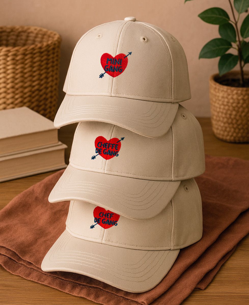 Coffret Trio de Casquettes Chef/Cheffe/Mini Gang (brodé) - Cadeaux Maman, Future Maman