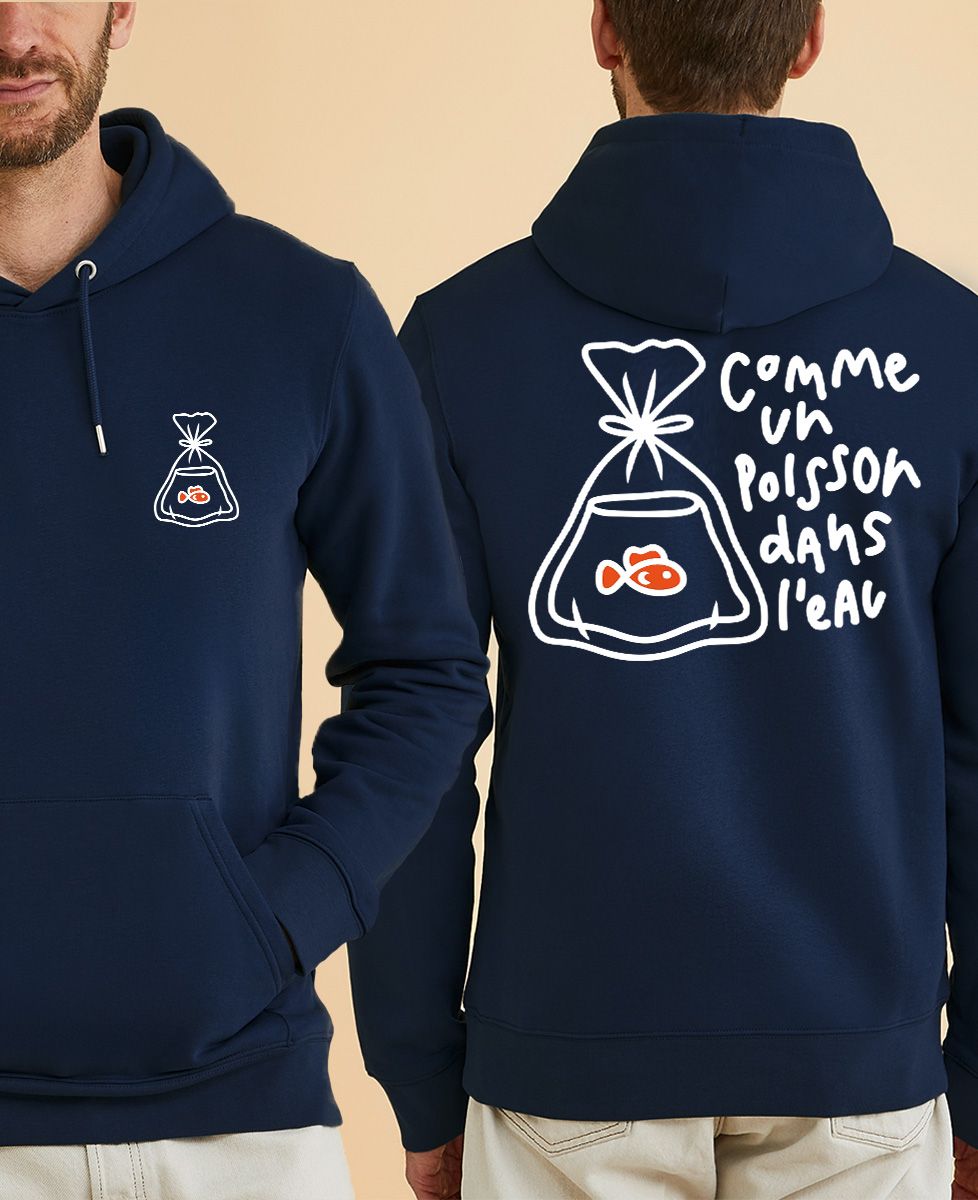 Hoodie homme Poisson dans l’eau