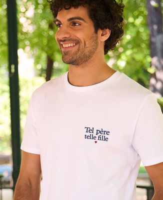 T-shirt homme Tel père telle fille (brodé) - Cadeaux Maman, Cadeaux Couple, Duo assortis